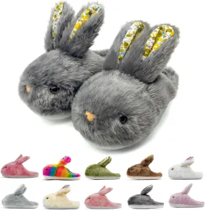 Bunny Slippers for Women Men Cute Plush Rabbit Fuzzy Slippers, Soft Fluffy Animal Winter Warm Indoor House Slippers Shoes