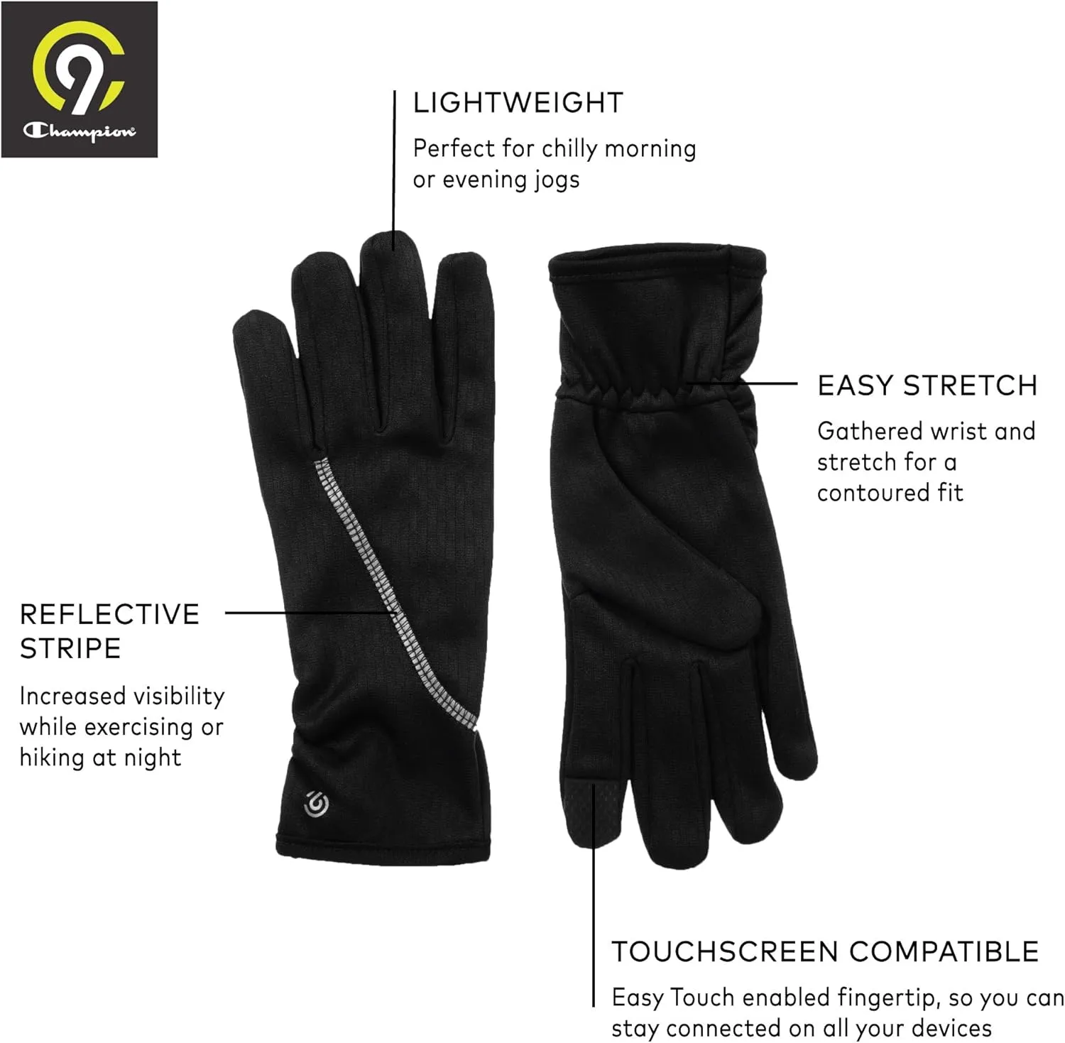 C9 Champion Womens Lightweight Running Glove with Touchscreen Technology