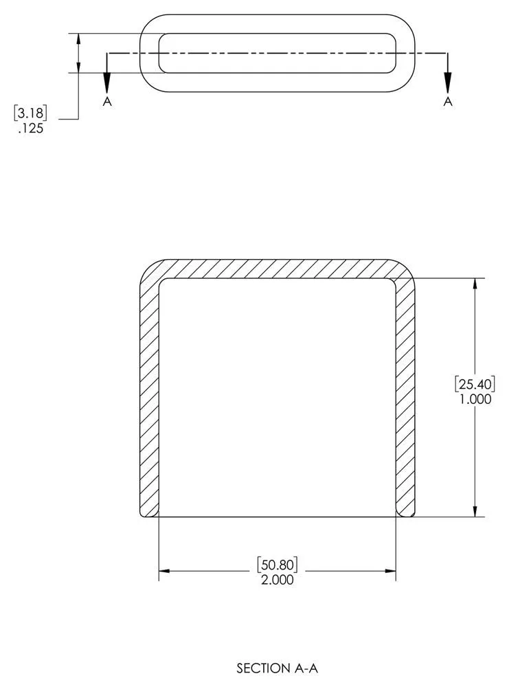 Caplugs VRF-125X2000-16 VRF Series – Vinyl Rectangular Finishing Cap with Flat End Grip, 200 Pack, Black Plastic Caps, 1.000" L x 2.000" W Handle Grips, Paint Shields, End Caps, ESD Covers