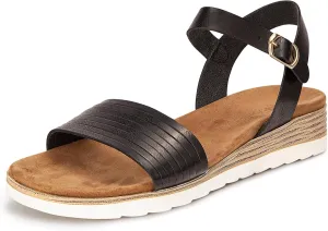 Carcuume Women's Comfortable Lightweight Walking Footbed Arch Support Flat Sandal,DR-00