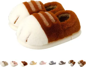 Cat Paw Slippers for Women, Warm Furry Winter House Shoes, Cute Funny 3D Cat Paw Winter Couple Cartoon Slipper
