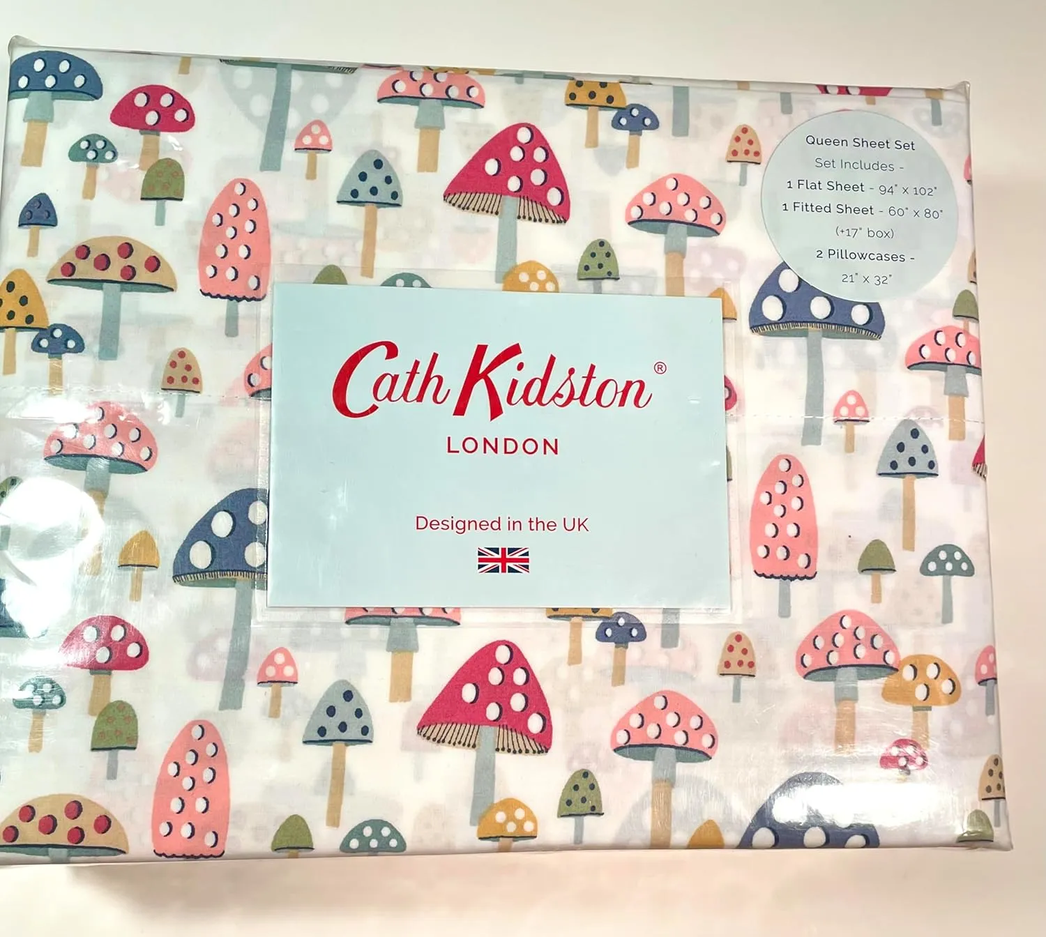 Cath KIDSTON of London Home Luxury Collection 4 Piece 200tc Rose Flora Sheet Set 100% Cotton Percale Crisp & Cool, Lightweight Bedding