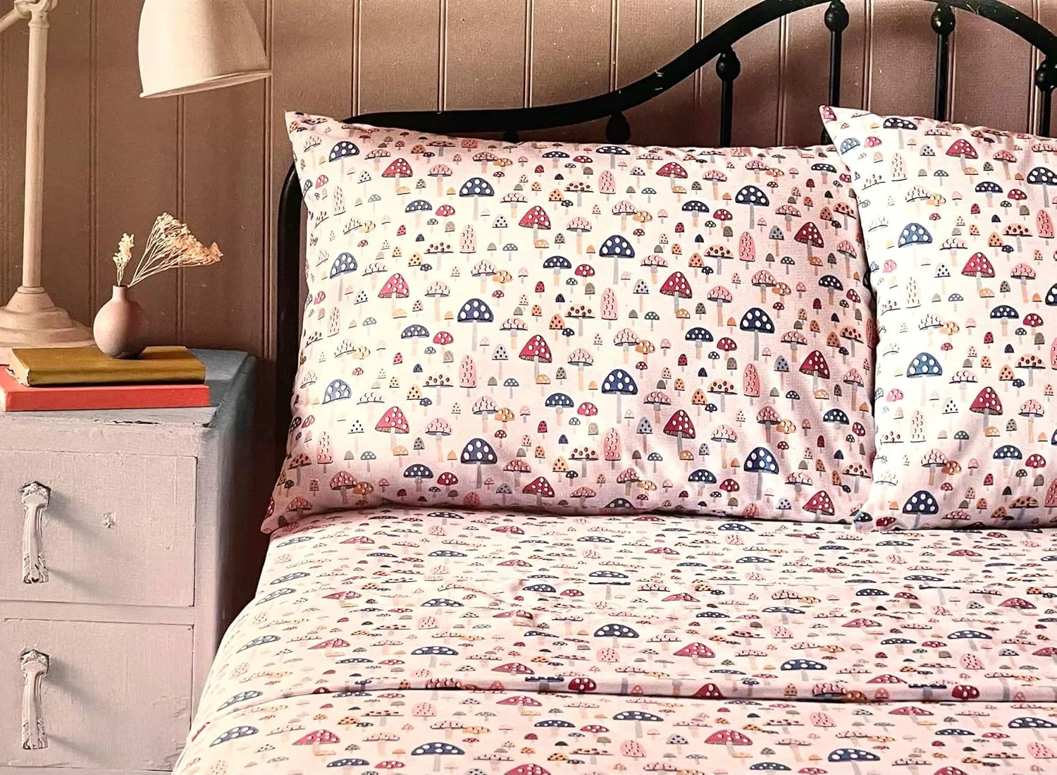 Cath KIDSTON of London Home Luxury Collection 4 Piece 200tc Rose Flora Sheet Set 100% Cotton Percale Crisp & Cool, Lightweight Bedding