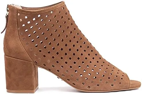 Cecelia New York Nikki Womens Bootie Laser Cut Peep Toe Open Toe Pump Ankle Boot, 8.5