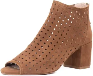 Cecelia New York Nikki Womens Bootie Laser Cut Peep Toe Open Toe Pump Ankle Boot, 8.5