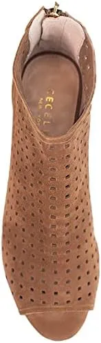 Cecelia New York Nikki Womens Bootie Laser Cut Peep Toe Open Toe Pump Ankle Boot, 8.5