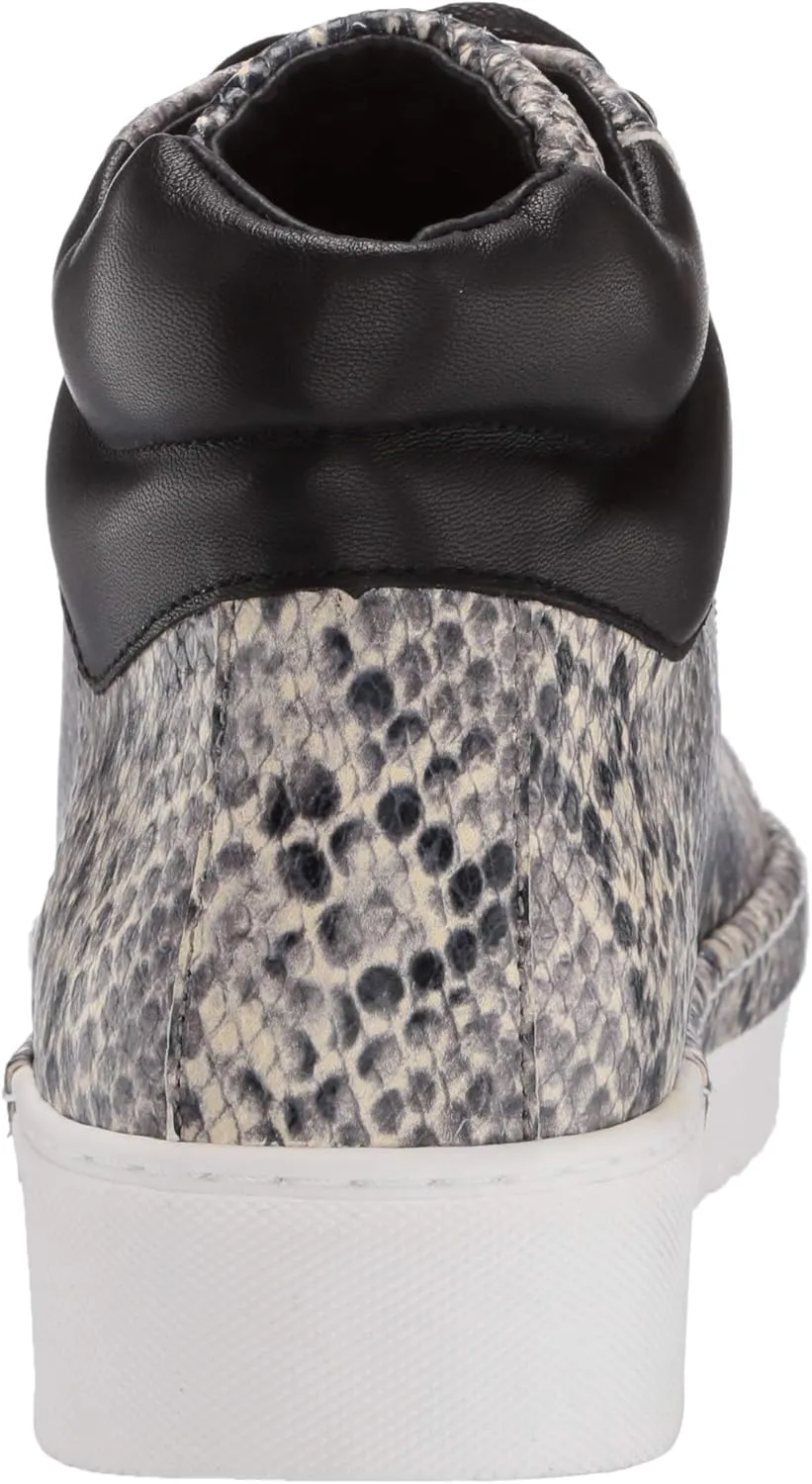 Cecelia New York Silow Leather Platform High Top Sneaker Black/White Snake