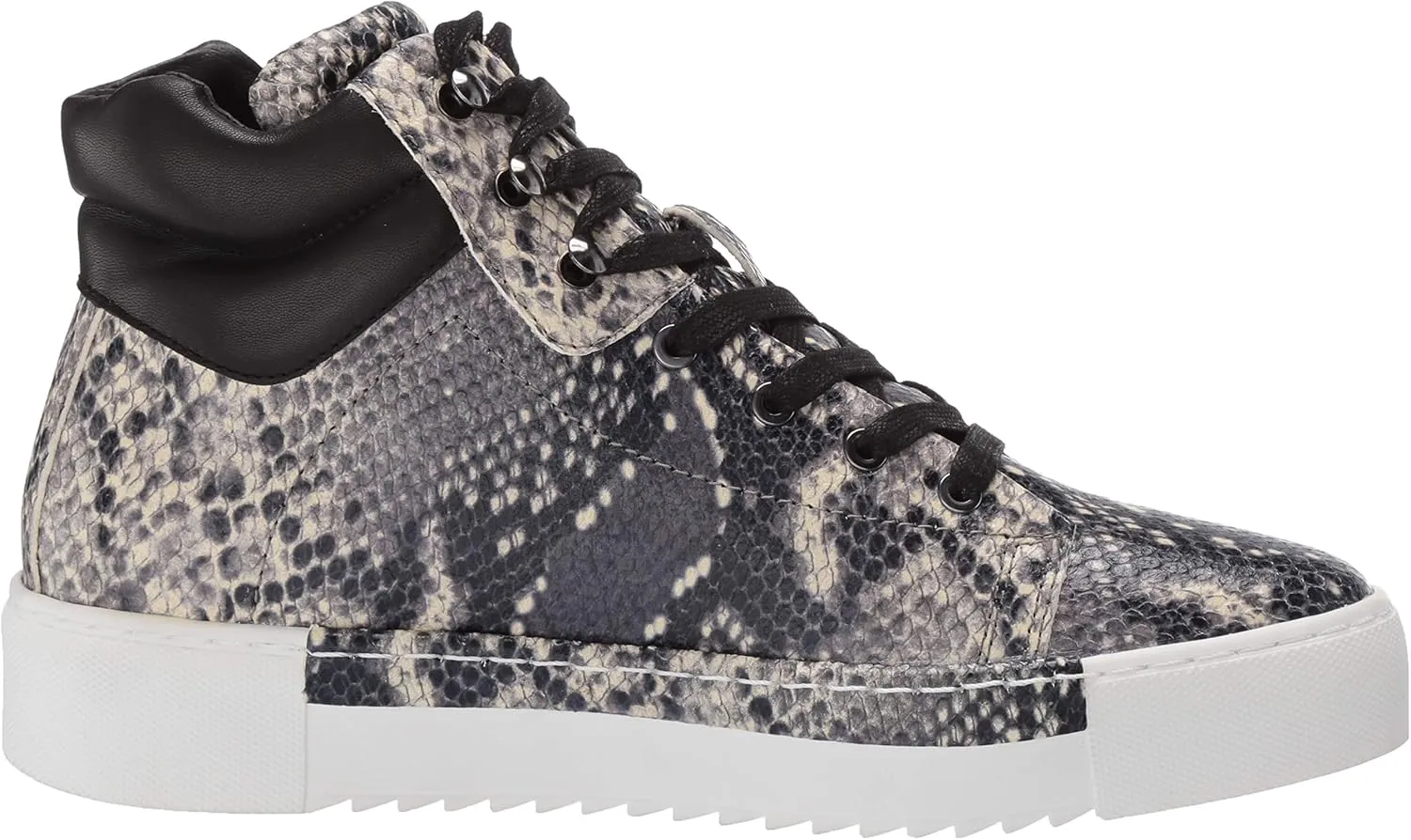 Cecelia New York Silow Leather Platform High Top Sneaker Black/White Snake