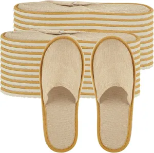 CertBuy 10 Pairs Disposable Spa Slippers House Slipper For Premium Spa Slippers Closed Toe Indoor Slipper For Men Women Home Hotel Wedding Supplies yellow