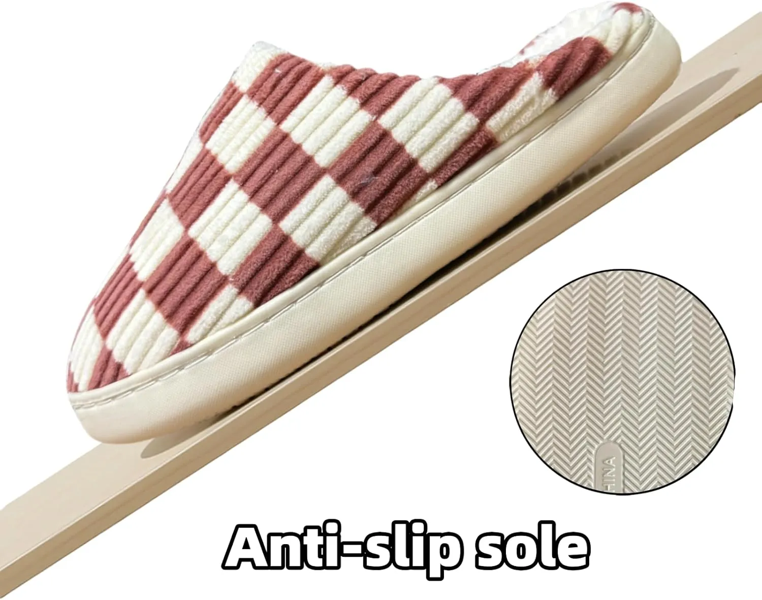 Checkered slipeers Comfortable Plaid Scuff Slides for Indoors & Outdoors, Unisex Cozy Memory Foam Slipper in Warm