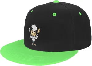 Chef with Spatula and Frying Pan Baseball Cap for Men Women Snapback Hat Adjustable Flat Bill Hats