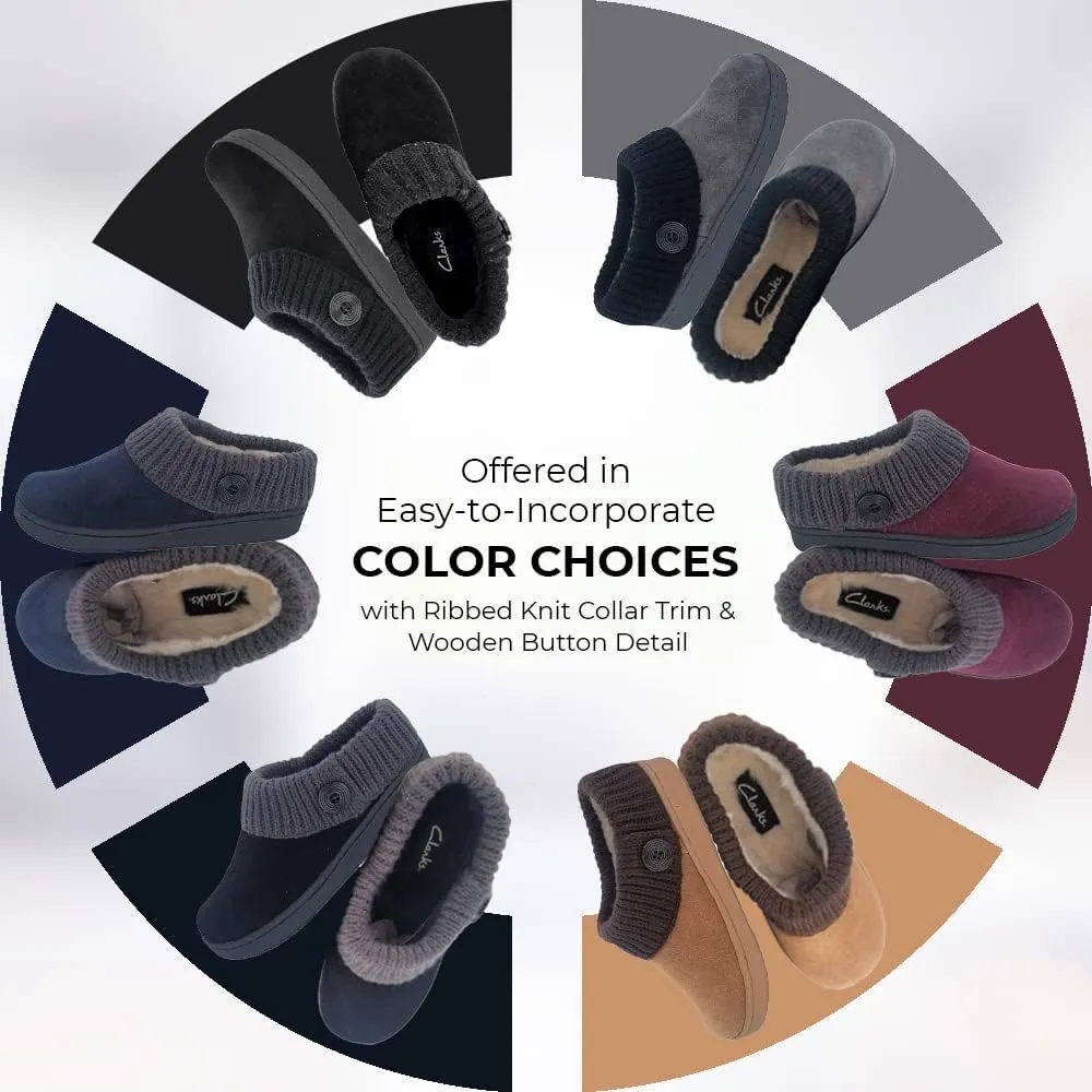 Clarks Amanda Grey Indoor Outdoor Clog Rounded Closed Toe Winter Mules