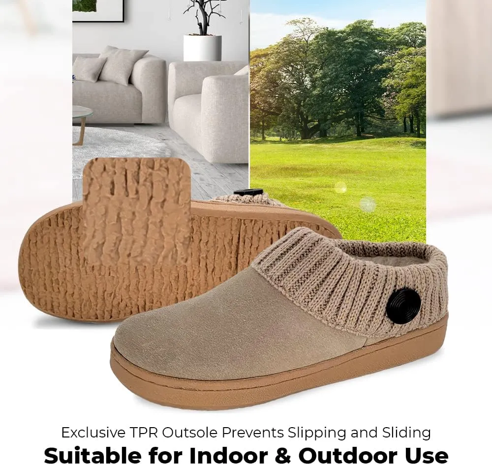 Clarks Amanda Grey Indoor Outdoor Clog Rounded Closed Toe Winter Mules