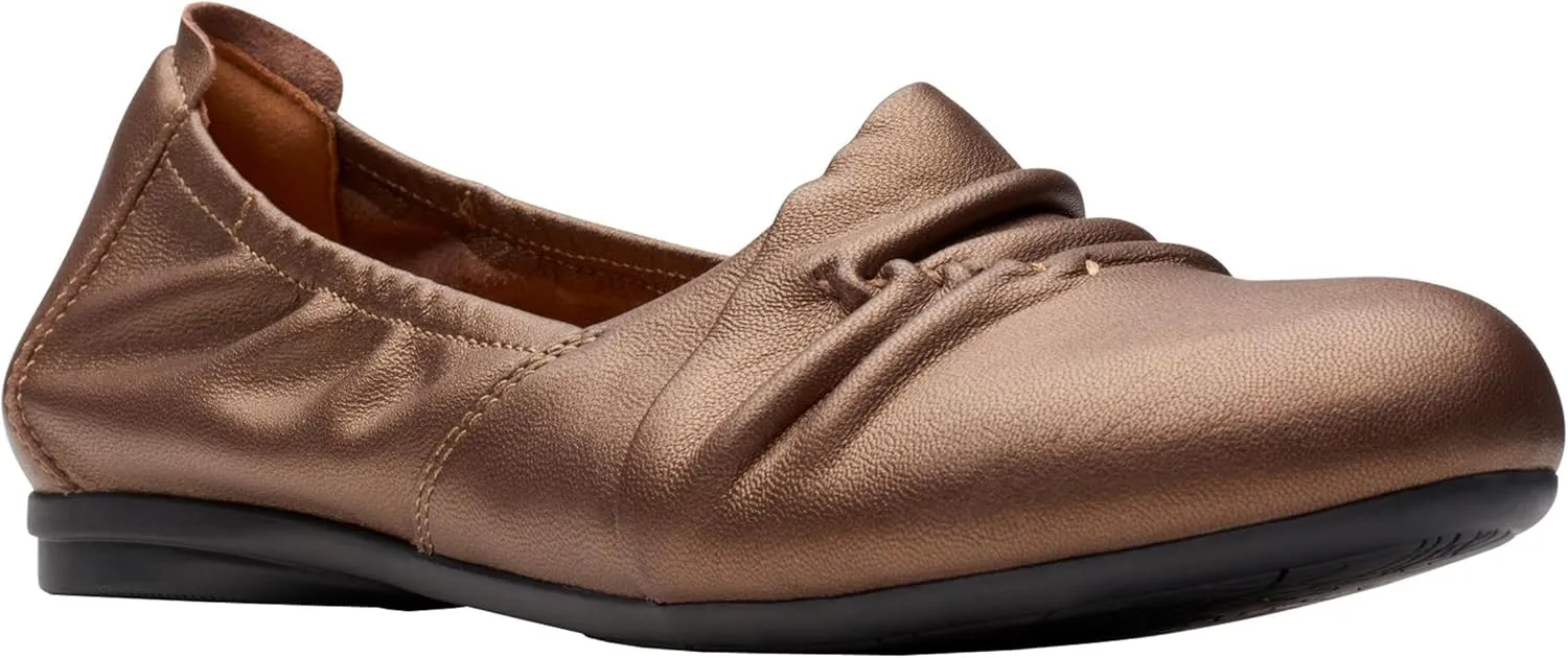 Clarks Unisex Rena Way Sneaker, Bronze Lea, 0 US Women