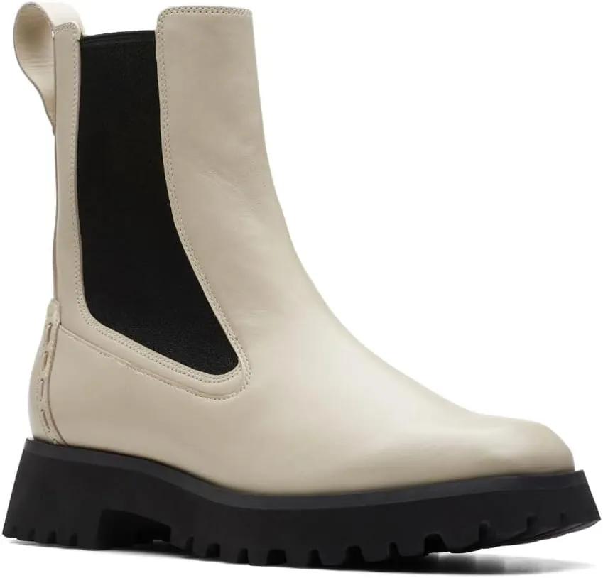 Clarks Unisex Stayso Rise Sneaker, Ivory Leat, 0 US Women