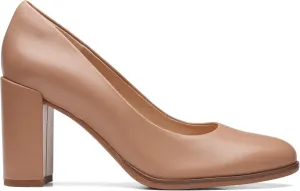 Clarks Women's Freva85 Court Pump, Praline leather, 7