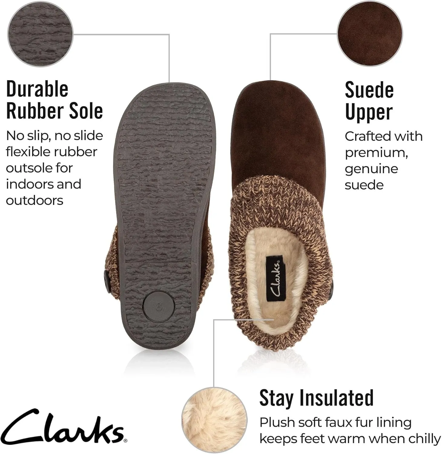 Clarks Women's Knit Scuff Slipper