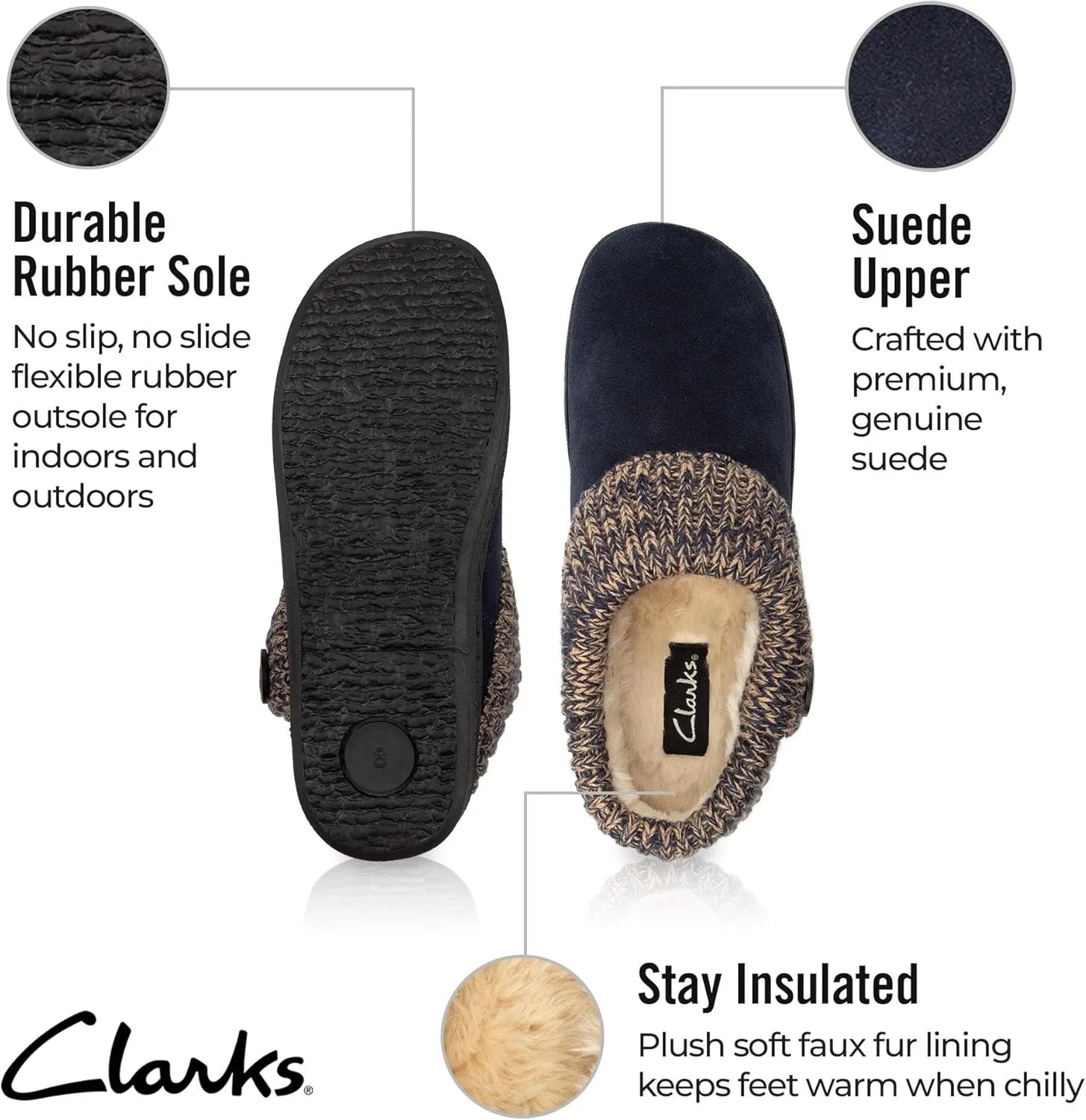 Clarks Women's Knit Scuff Slipper
