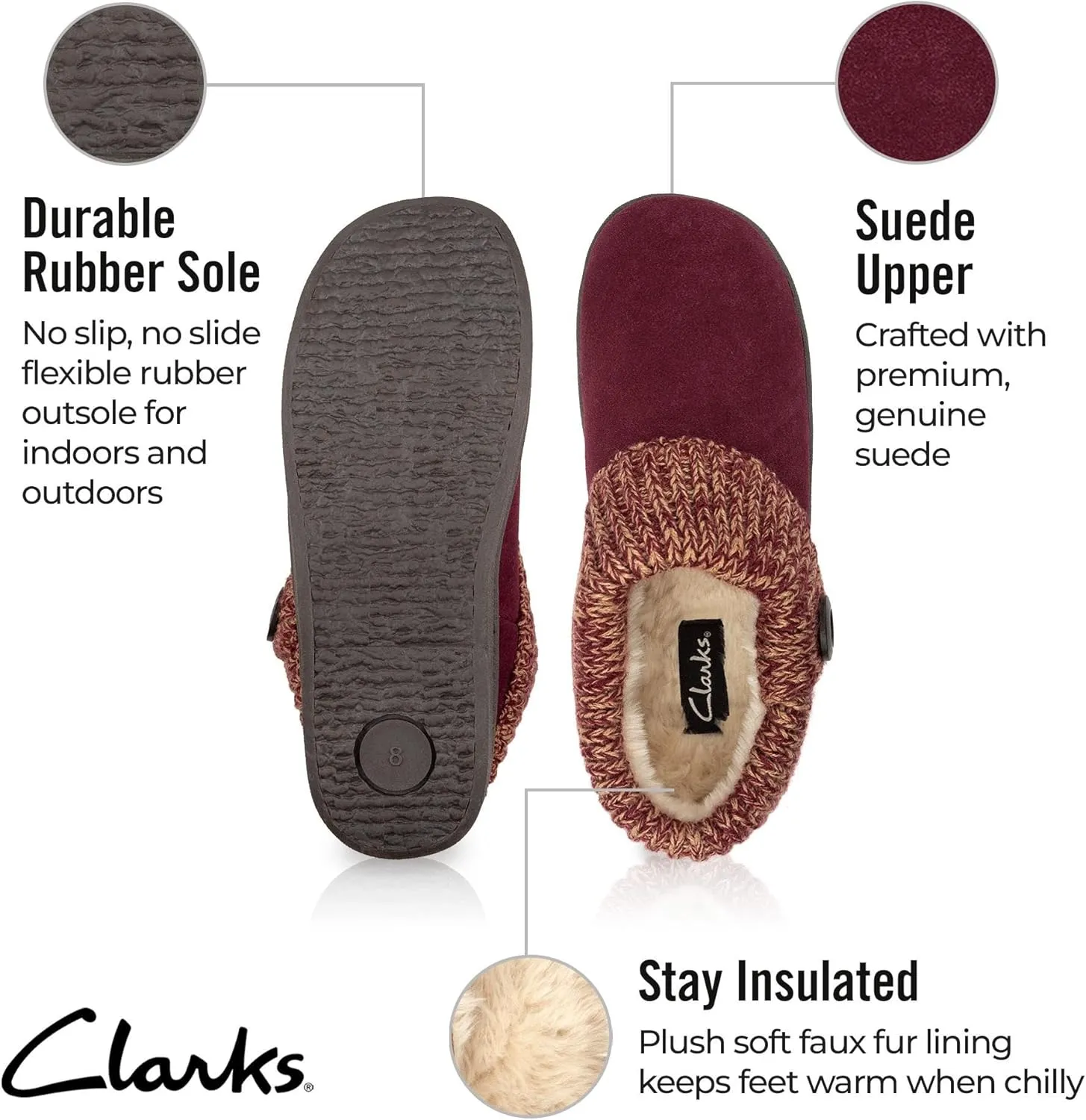 Clarks Women's Knit Scuff Slipper