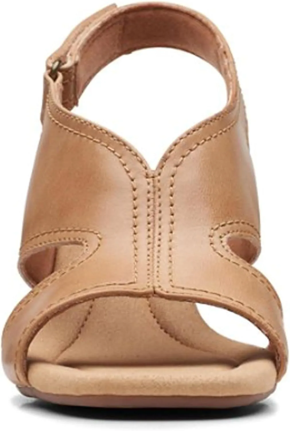 Clarks Womens Kyarra Aster Leather Wedge Sandals