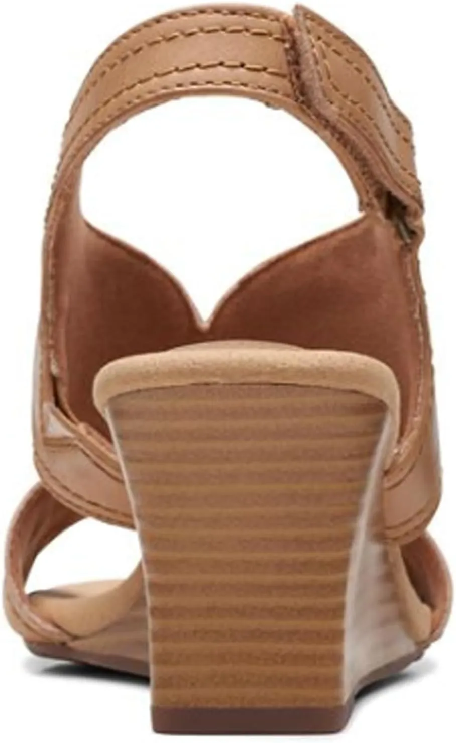 Clarks Womens Kyarra Aster Leather Wedge Sandals