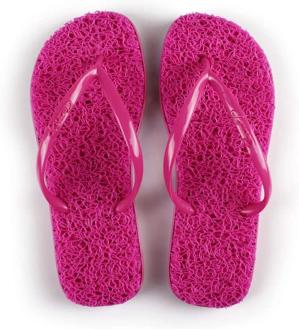 CLEANUP Flip Flops | Womens | Mono Fun Pink | Exfoliating, Massaging and Relaxing | Comfortable & Lightweight Thong Sandals | 100% Vegan Recyclable Fibers |