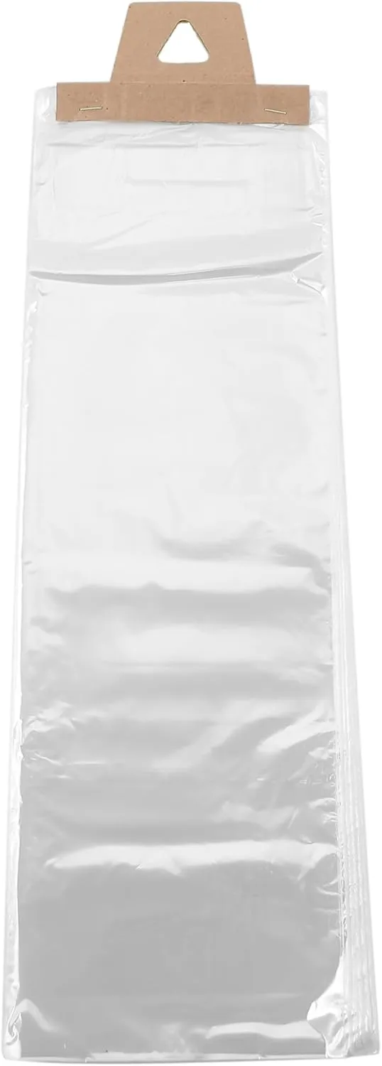 CleverDelights Newspaper Bags - 7.5" x 21" - 500 Pack - 0.8 Mil - Clear Flat Plastic Bags