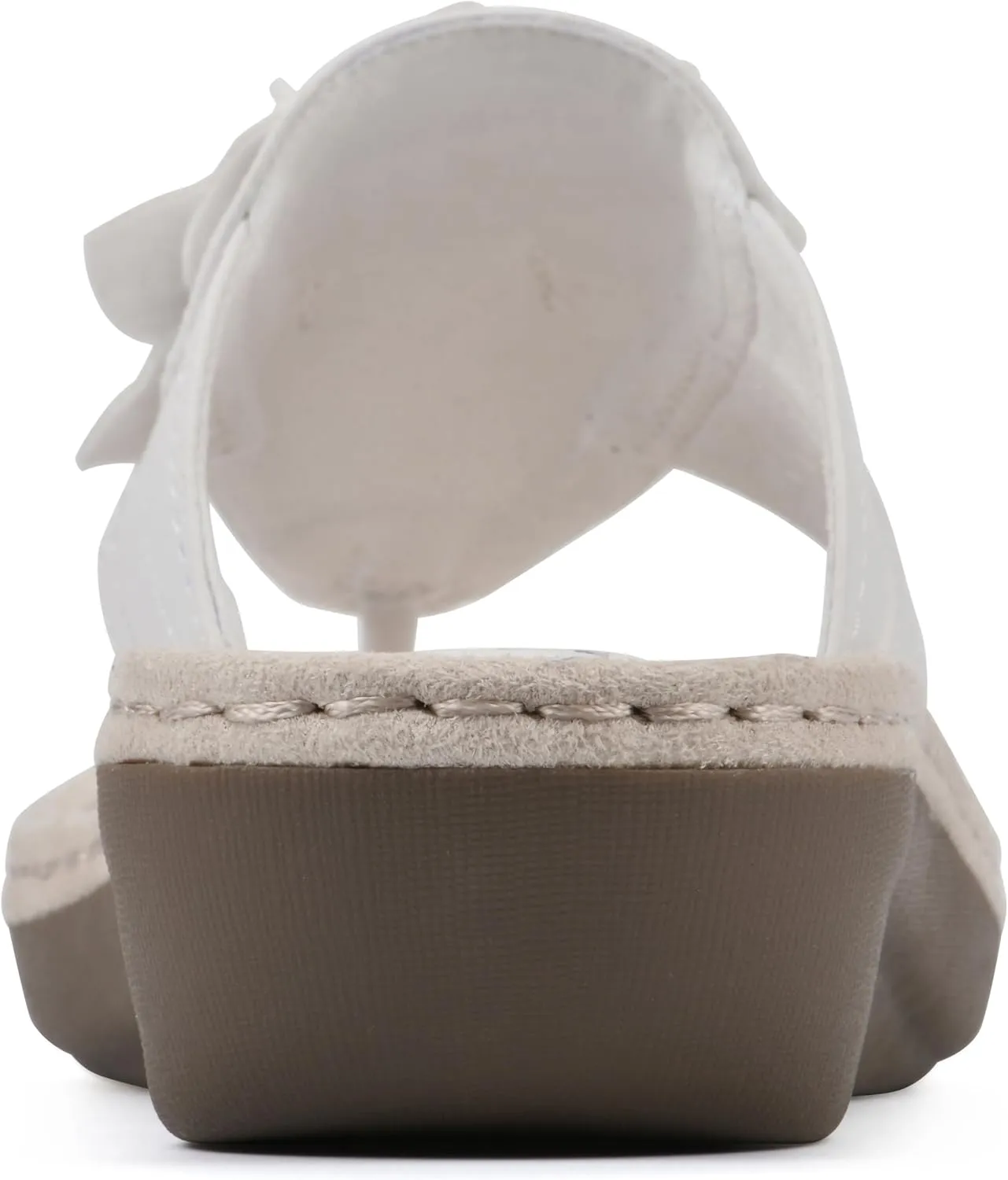 CLIFFS BY WHITE MOUNTAIN Women's Cassia Mini Wedge Flower Flip Flop Sandal