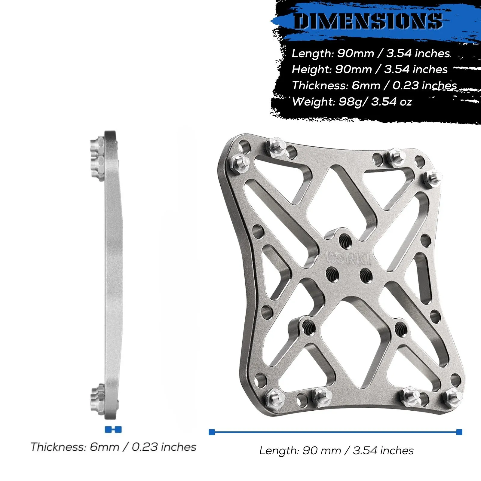 Clipless Wide Platform Adapter Flat Pedals