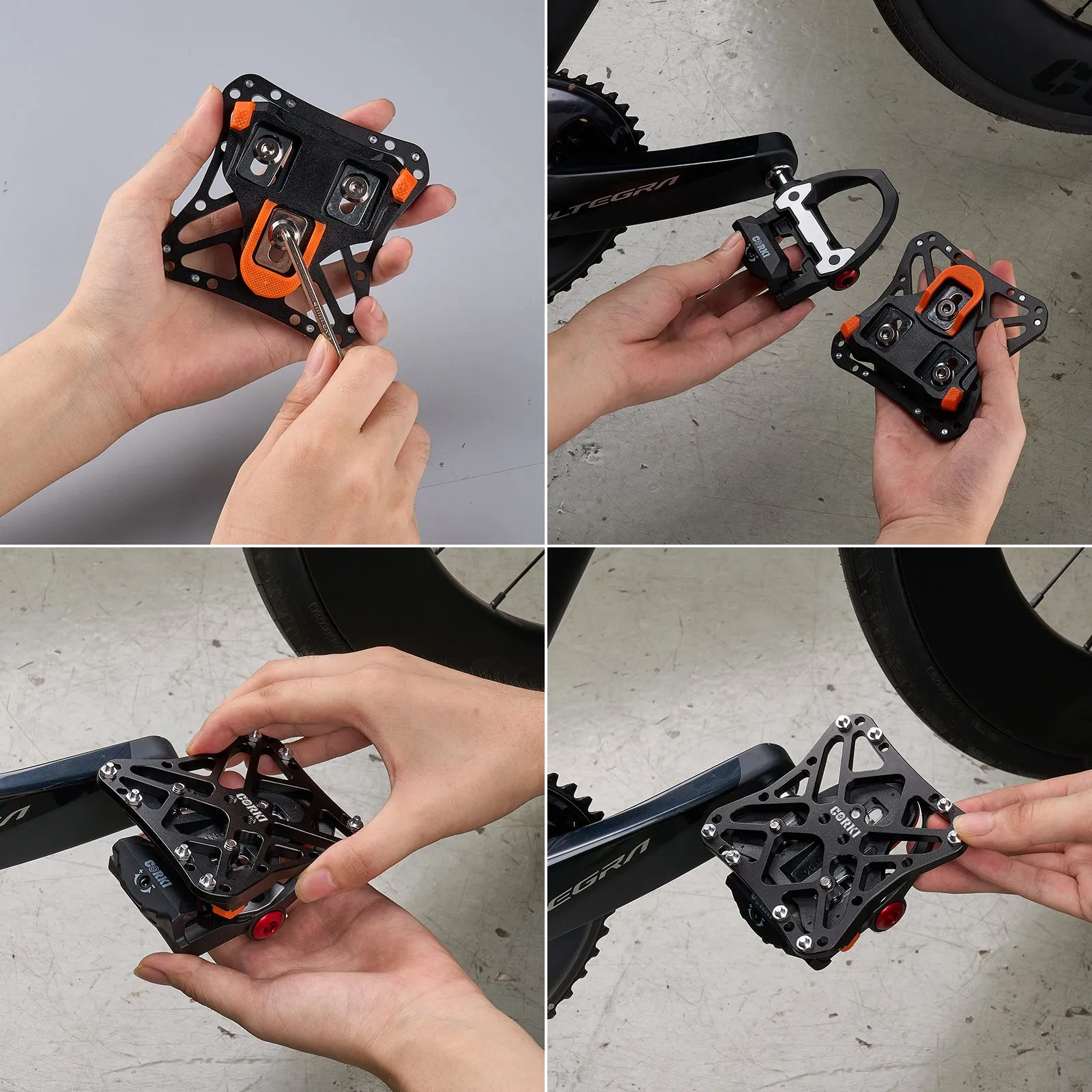Clipless Wide Platform Adapter Flat Pedals