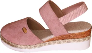 Closed Toe Platform Wedge Sandals for Women 2025 Summer Vacation Dressy Comfortable Anti Slip Beach Shoes with Adjustable Buckle Ankle Strap