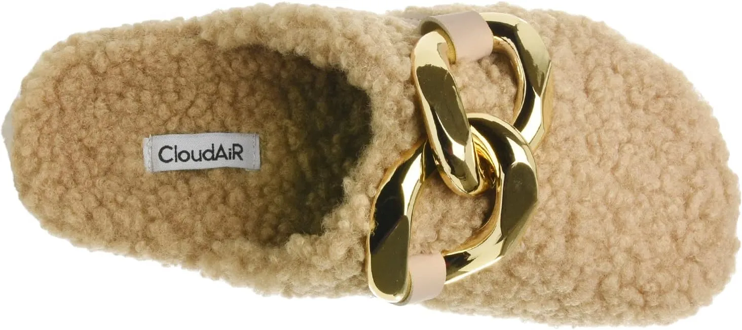 CLOUDAIR Fantsie Womens Fuzzy Slippers for House, Indoor & Outdoor - Furry Faux Plush Slipper - Lightweight & Comfortable Winter Shoes with Rubber Outsole