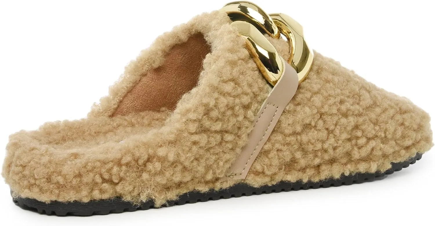 CLOUDAIR Fantsie Womens Fuzzy Slippers for House, Indoor & Outdoor - Furry Faux Plush Slipper - Lightweight & Comfortable Winter Shoes with Rubber Outsole