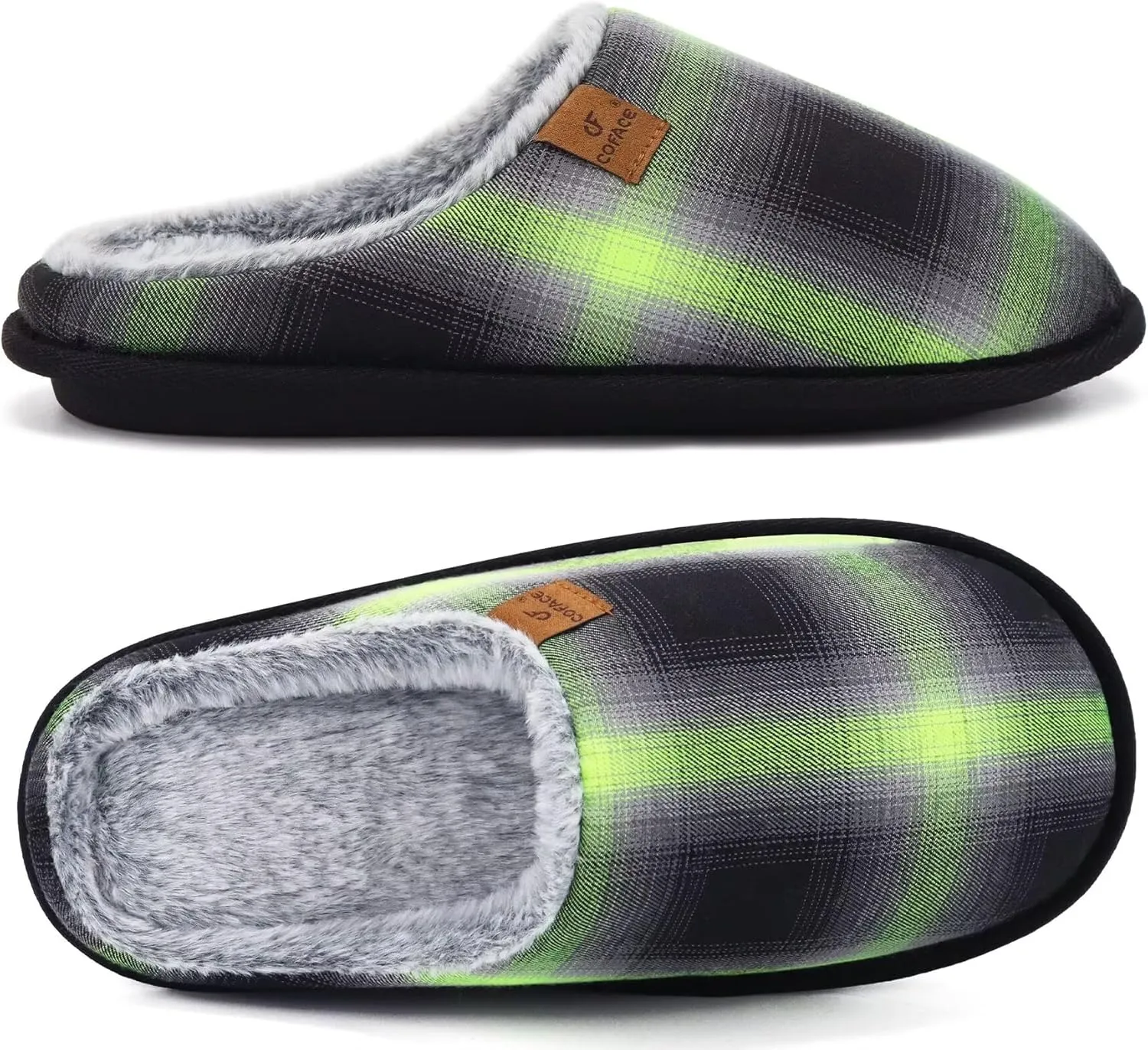 COFACE Unisex Mens Womens Cozy Memory Foam Scuff Slippers Casual Slip On Warm House Shoes Indoor/Outdoor Sandal Slippers With Arch Support Rubber Sole Size 4-15