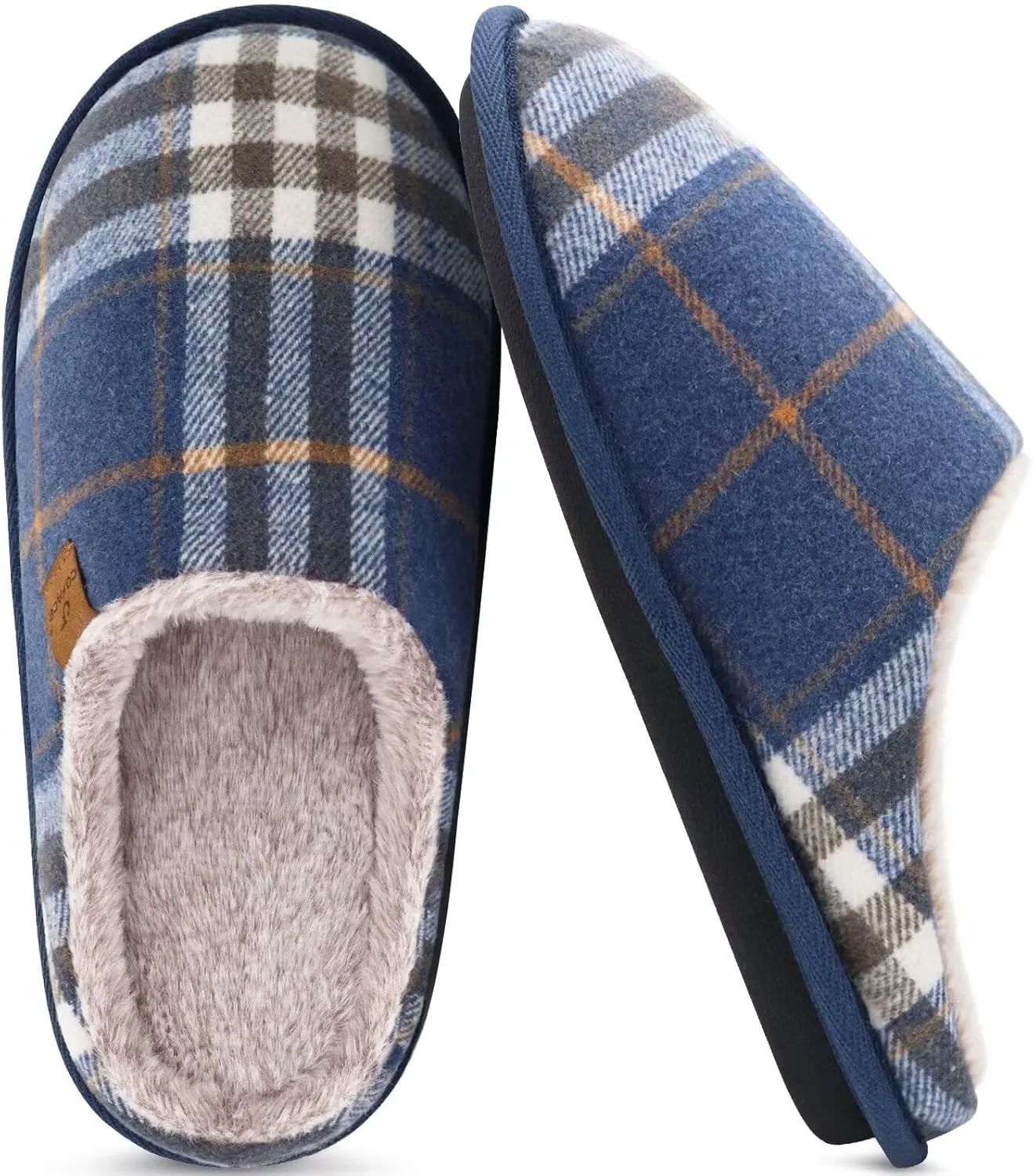 COFACE Unisex Mens Womens Cozy Memory Foam Scuff Slippers Casual Slip On Warm House Shoes Indoor/Outdoor Sandal Slippers With Arch Support Rubber Sole Size 4-15
