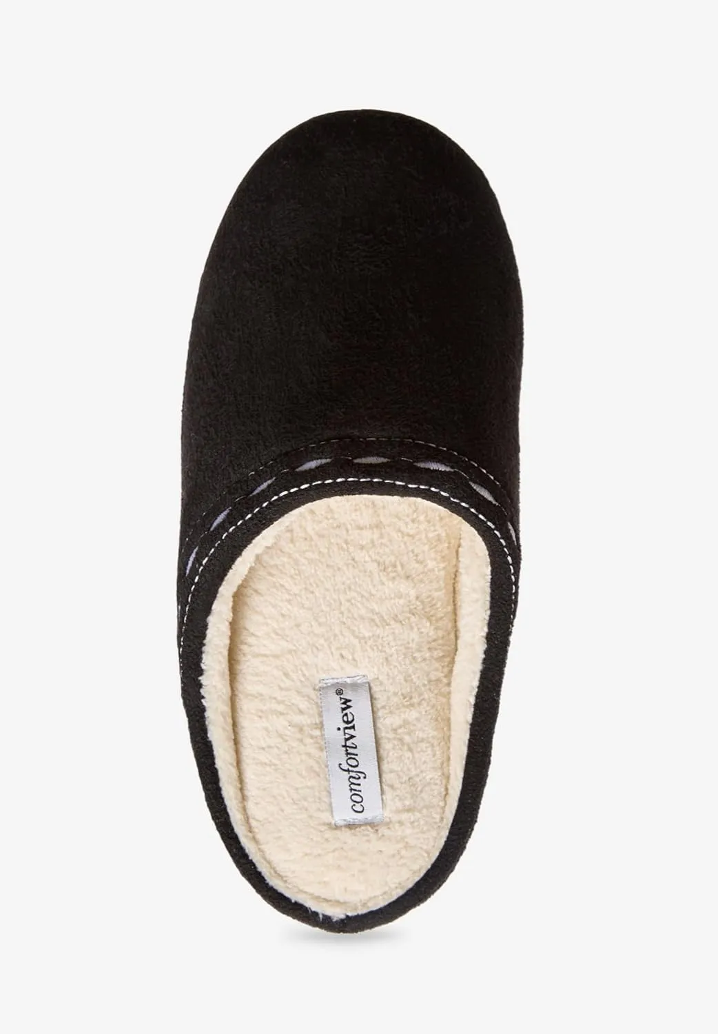 Comfortview Women's Wide Width Stitched Clog Slipper