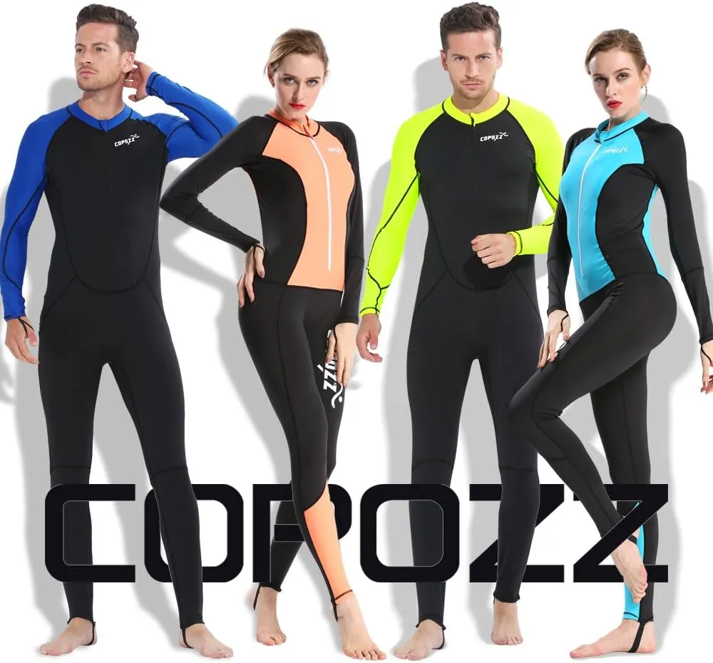 COPOZZ Mens Wetsuit – Front Zip Wet Suit for Snorkeling, Surfing, Scuba Gear, Paddleboarding, Water Sports