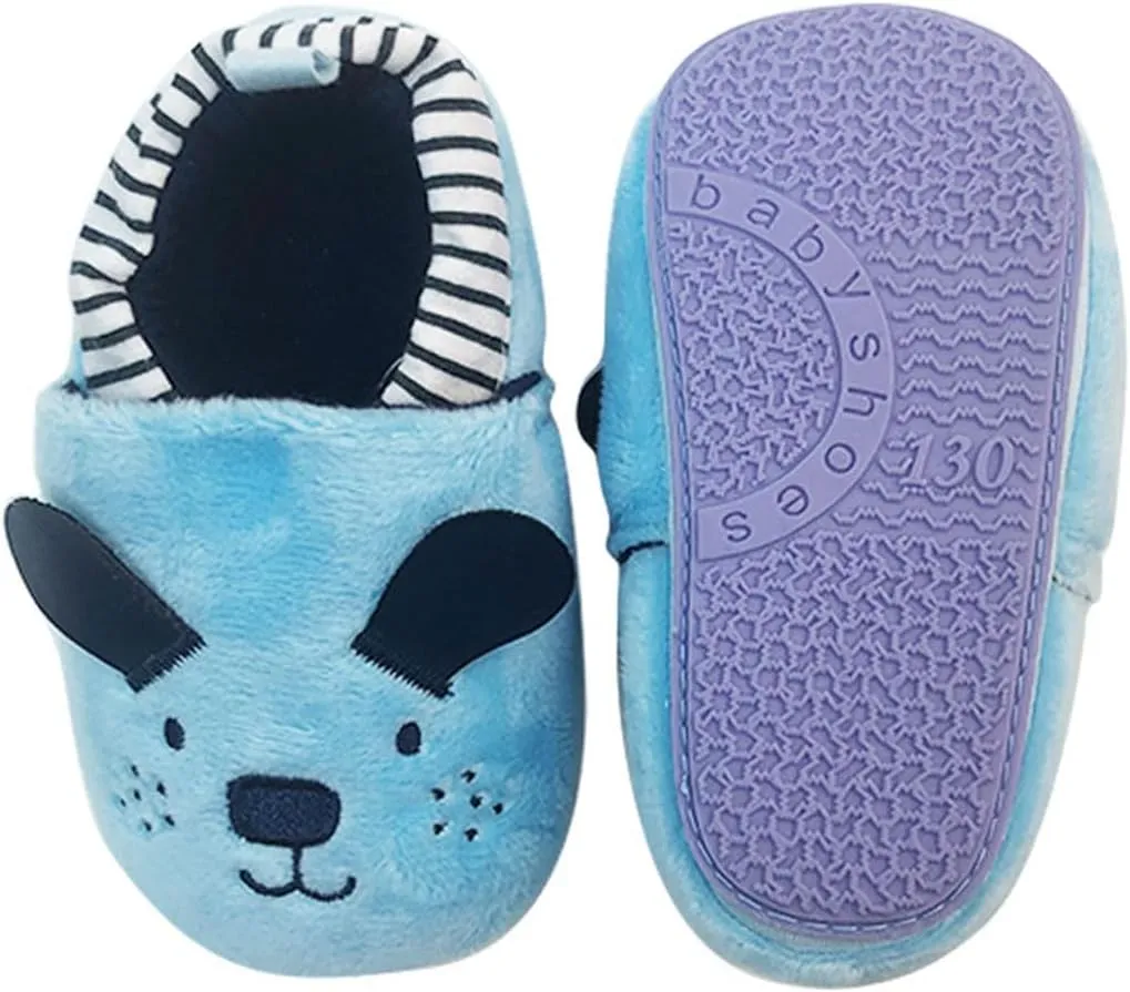 COSANKIM Infant Baby Boys Girls Slipper Soft Sole Non Skid Sneaker Moccasins Toddler First Walker Cirb House Shoes