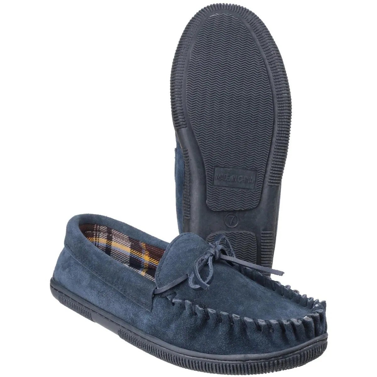 Cotswold Alberta Slip On Moccasin Slipper Navy