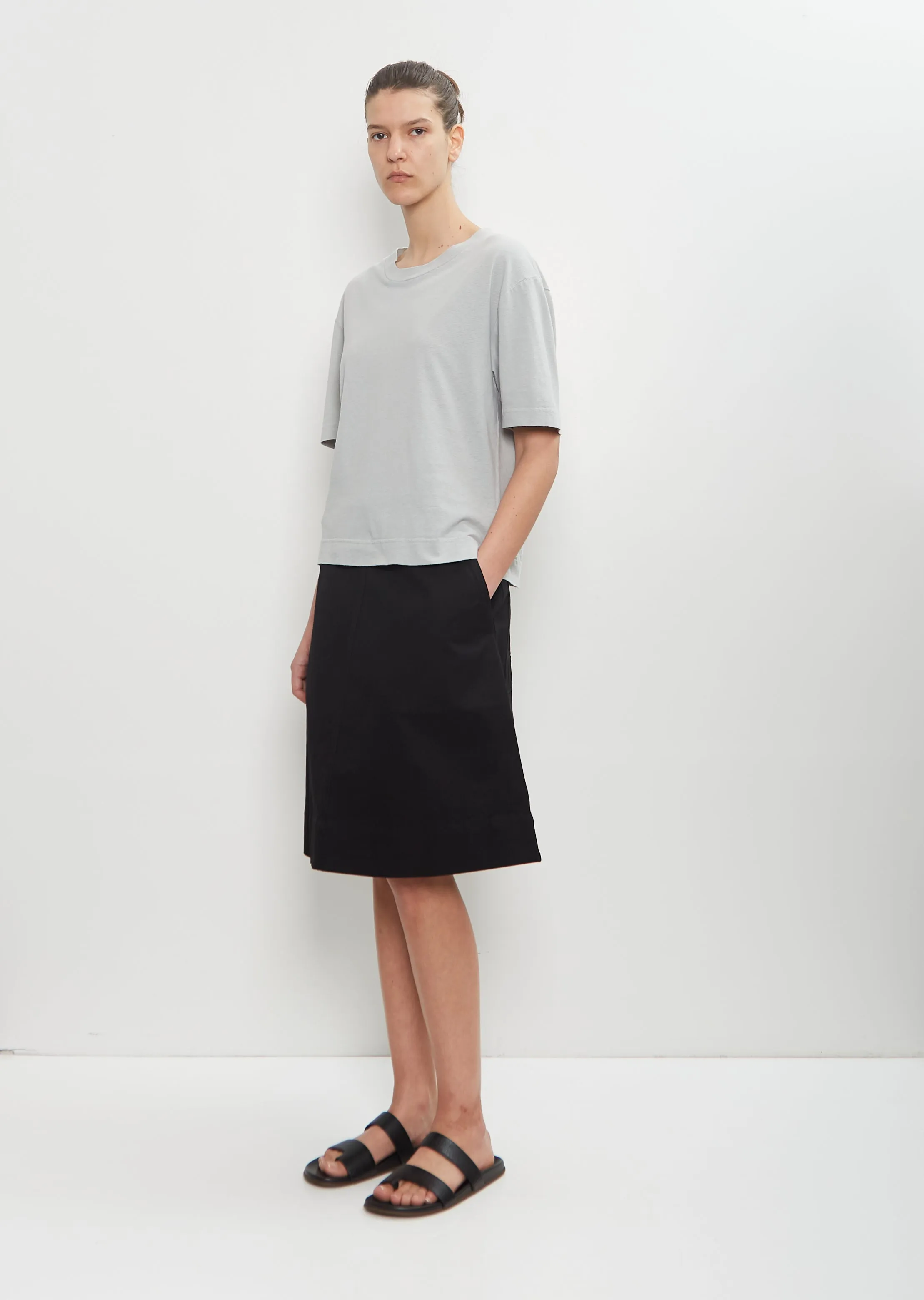 Cotton Linen Simple T-Shirt — Ice