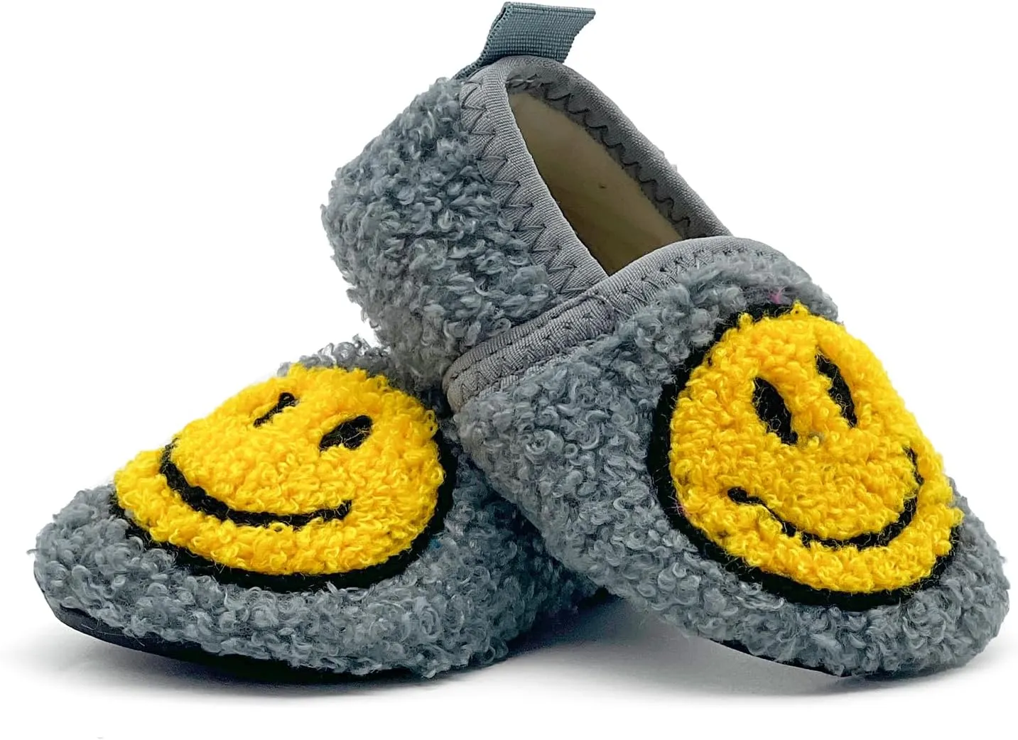 COVS Smile Face Slippers Kids Toddler Slippers for Boys Girls Slippers Toddler House Shoes Non-Slip TPR Soft Sole Kids Slippers Home Socks Shoes