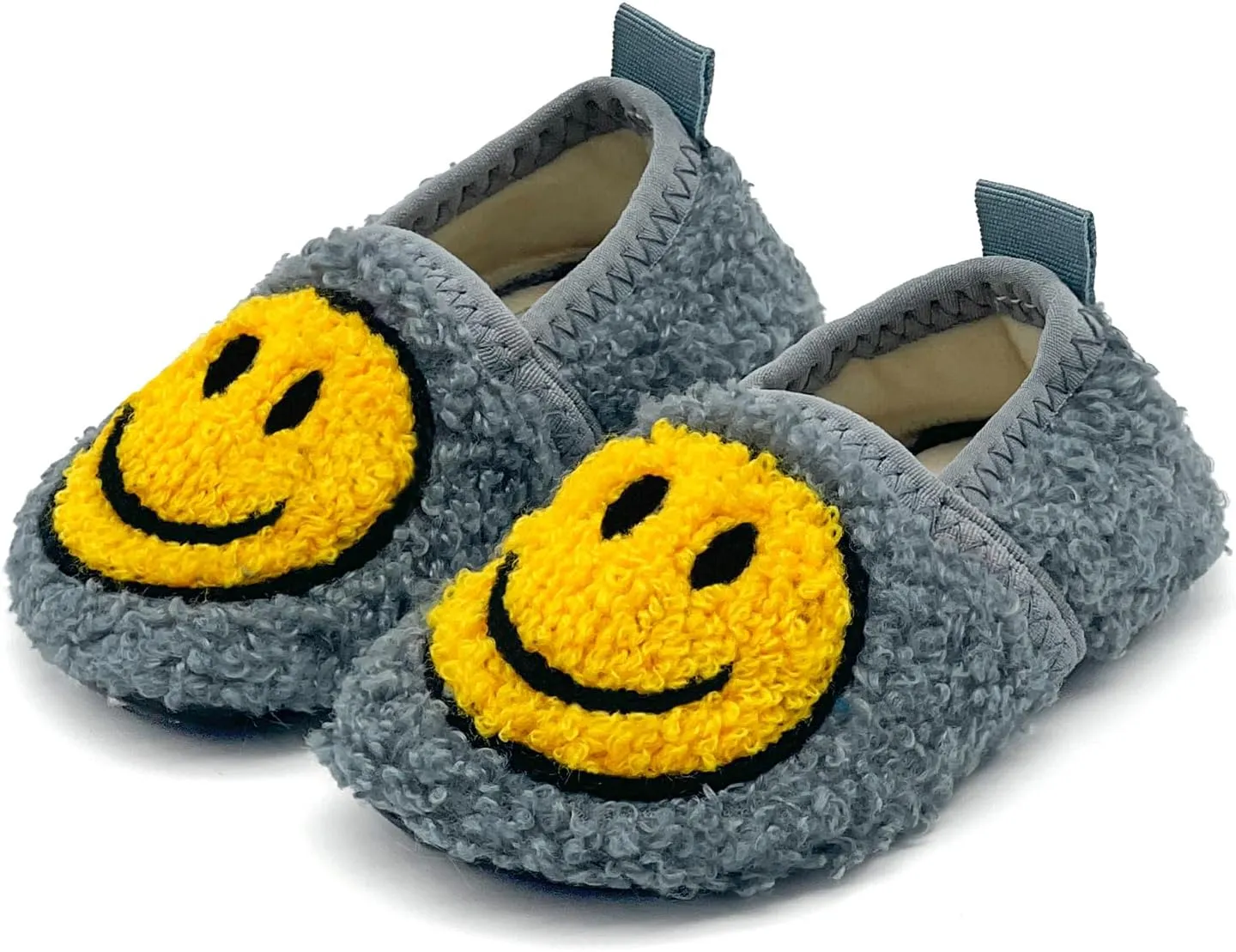 COVS Smile Face Slippers Kids Toddler Slippers for Boys Girls Slippers Toddler House Shoes Non-Slip TPR Soft Sole Kids Slippers Home Socks Shoes