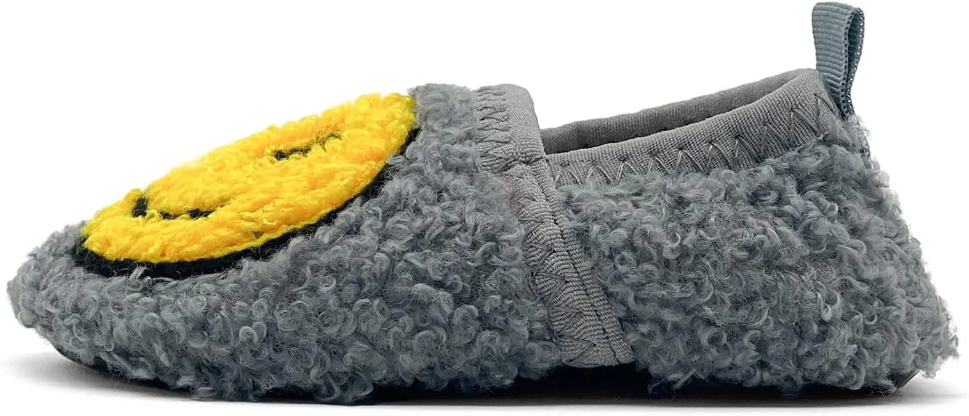 COVS Smile Face Slippers Kids Toddler Slippers for Boys Girls Slippers Toddler House Shoes Non-Slip TPR Soft Sole Kids Slippers Home Socks Shoes