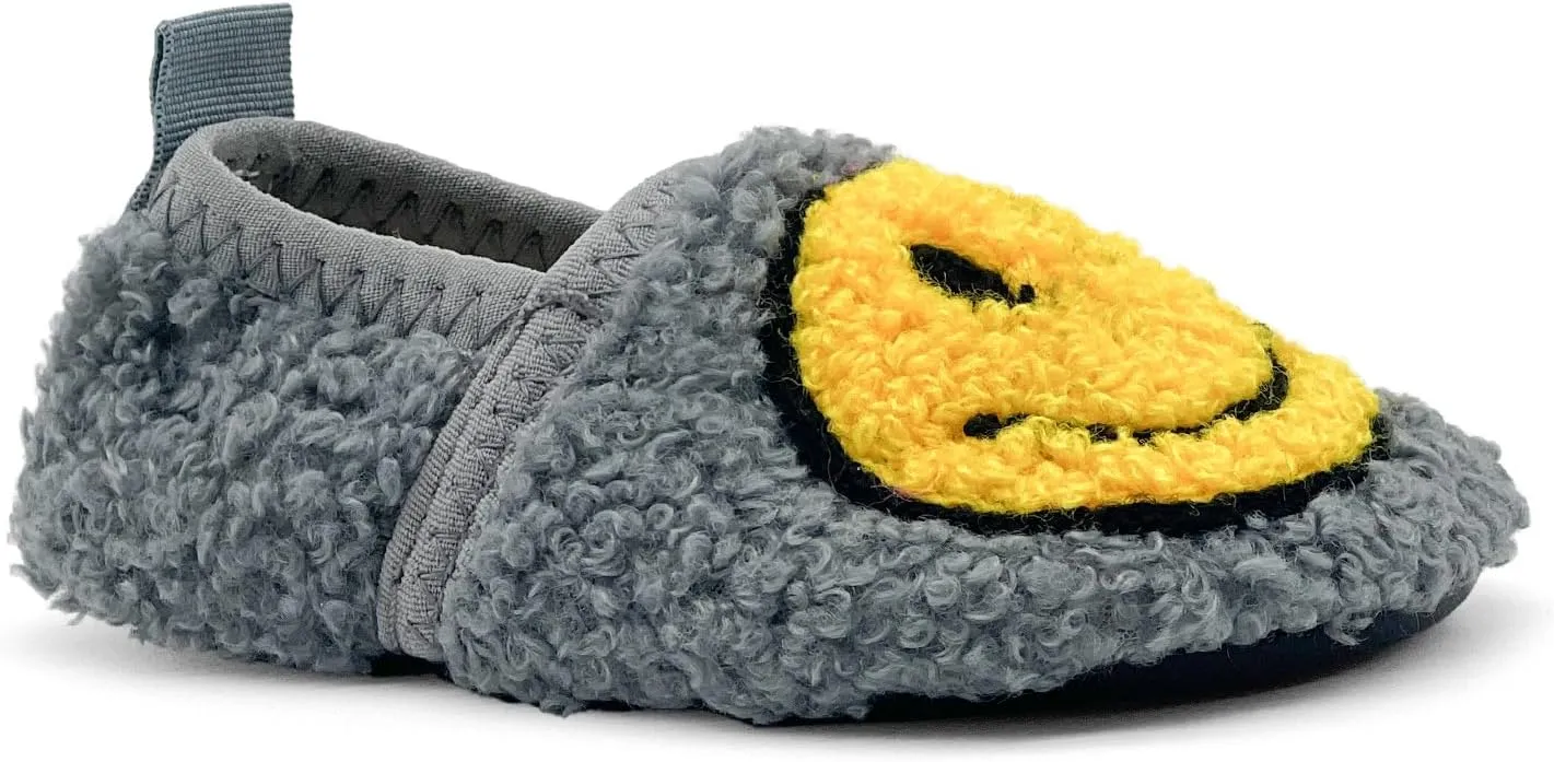 COVS Smile Face Slippers Kids Toddler Slippers for Boys Girls Slippers Toddler House Shoes Non-Slip TPR Soft Sole Kids Slippers Home Socks Shoes