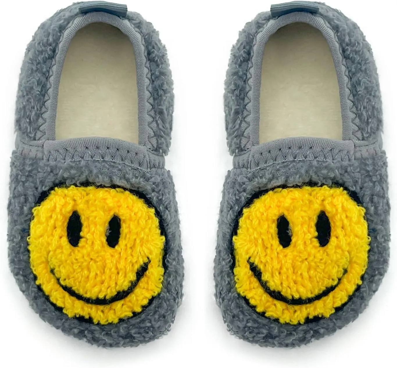 COVS Smile Face Slippers Kids Toddler Slippers for Boys Girls Slippers Toddler House Shoes Non-Slip TPR Soft Sole Kids Slippers Home Socks Shoes