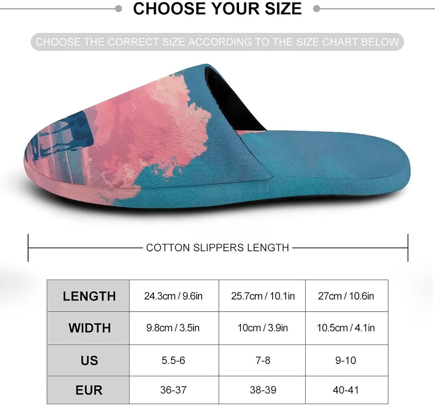 Cow Seaside Pink Clouds Women's Slipper Non Slip Comfortable Winter Warm Home House Shoes