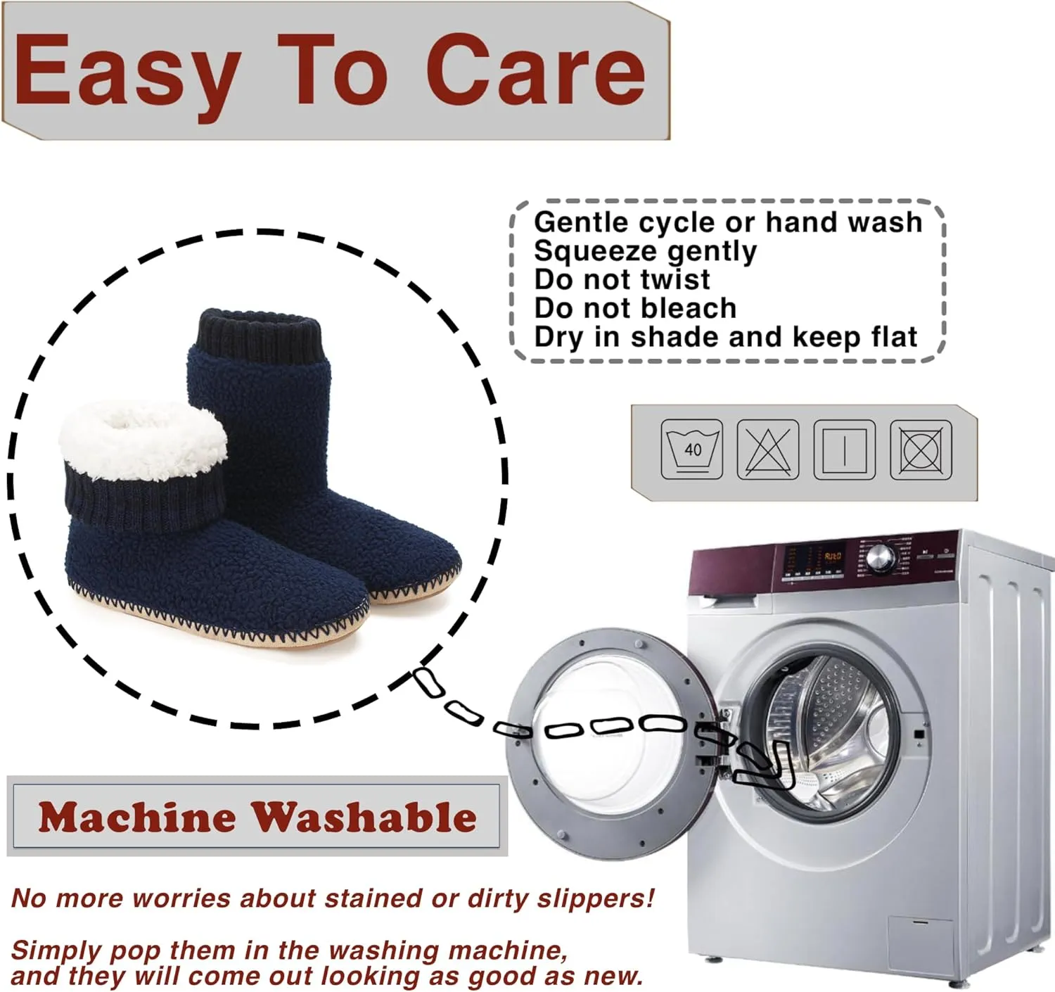 Cozy Boot Slippers for Men Indoor, Fuzzy House Shoes with Non Slip Gripper Soles, Soft Warm Moccasin Socks, Winter Gifts for Christmas Unique