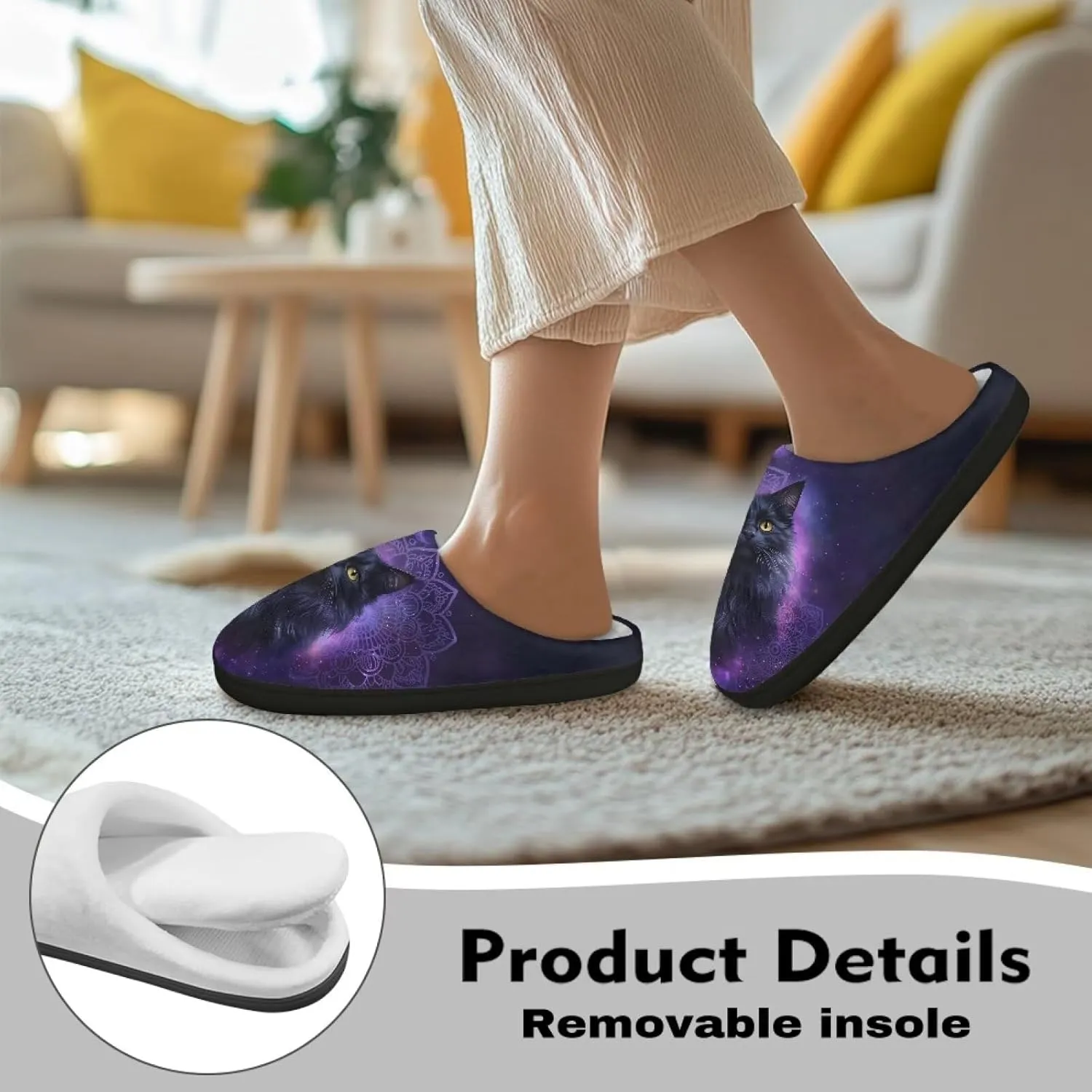 Cozy Slippers for Women - Indoor and Outdoor Cotton Slippers House Shoes with Anti-Skid Sole, Gifts for Women Men
