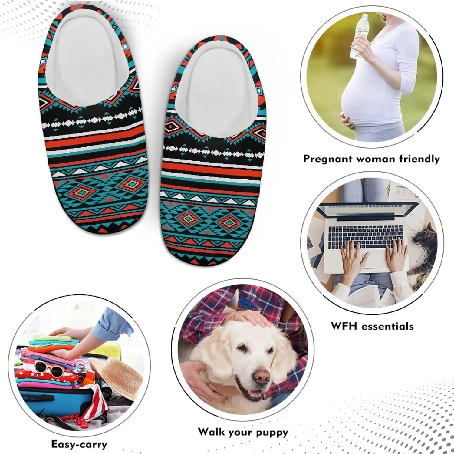 Cozy Slippers for Women - Indoor and Outdoor Cotton Slippers House Shoes with Anti-Skid Sole, Gifts for Women Men