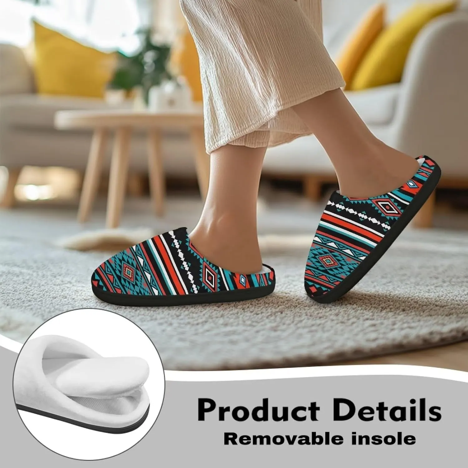 Cozy Slippers for Women - Indoor and Outdoor Cotton Slippers House Shoes with Anti-Skid Sole, Gifts for Women Men